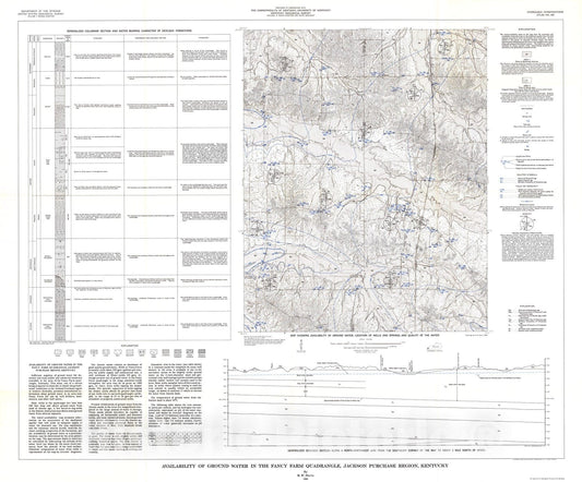 Map : Availability of ground water in the Fancy Farm quadrangle, Jackson Purchase region, Kentucky, 1966 Cartography Wall Art :