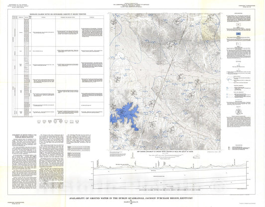Map : Availability of ground water in the Dublin quadrangle, Jackson Purchase region, Kentucky, 1966 Cartography Wall Art :