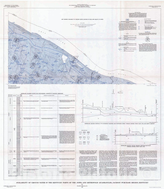 Map : Availability of ground water in the Kentucky parts of the Joppa and Metropolis quadrangles, Jackson Purchase region, Kentucky, 1966 Cartography Wall Art :