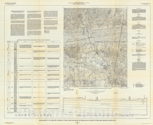 Map : Availability of ground water in the Lovelaceville quadrangle, Jackson Purchase region, Kentucky, 1966 Cartography Wall Art :