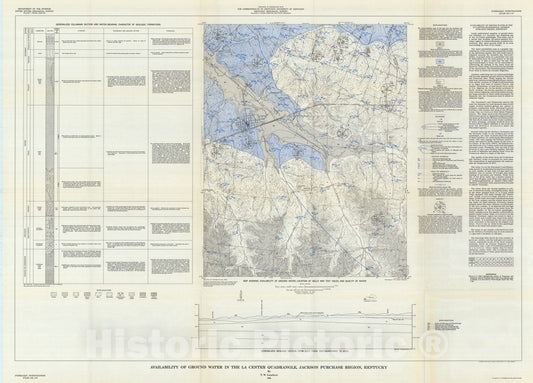 Map : Availability of ground water in the La Center quadrangle, Jackson Purchase region, Kentucky, 1966 Cartography Wall Art :