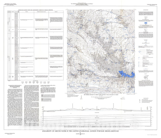 Map : Availability of ground water in the Clinton quadrangle, Jackson Purchase region, Kentucky, 1967 Cartography Wall Art :