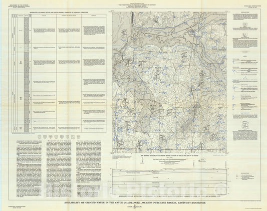 Map : Availability of ground water in the Cayce quadrangle, Jackson Purchase region, Kentucky - Tennessee, 1967 Cartography Wall Art :