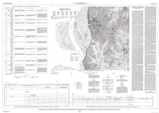 Map : Availability of ground water in parts of the Arlington and Wickliffe SW quadrangles in Jackson Purchase region, Kentucky, 1968 Cartography Wall Art :