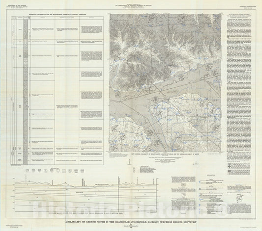 Map : Availability of ground water in the Blandville quadrangle, Jackson Purchase region, Kentucky, 1968 Cartography Wall Art :