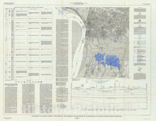 Map : Availability of ground water in parts of the Wickliffe and Wickliffe NW quadrangles in Jackson Purchase region, Kentucky, 1968 Cartography Wall Art :