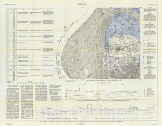 Map : Availability of ground water in parts of the Cairo and Barlow quadrangles in Jackson Purchase region, Kentucky, 1968 Cartography Wall Art :
