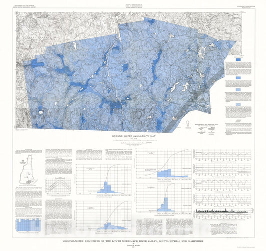 Map : Ground-water resources of the lower Merrimack River valley, south-central New Hampshire, 1968 Cartography Wall Art :