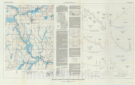 Map : Floods in Hebron quadrangle, northeastern Illinois, 1971 Cartography Wall Art :
