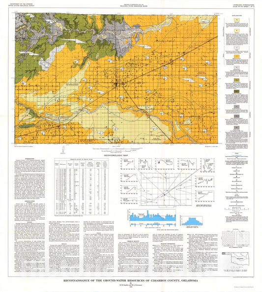 Map : Reconnaissance of the ground-water resources of Cimarron County, Oklahoma, 1973 Cartography Wall Art :