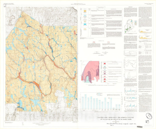 Map : Ground-water favorability and surficial geology of the lower Aroostook River basin, Maine, 1972 Cartography Wall Art :