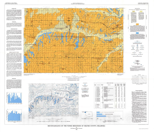 Map : Reconnaissance of the water resources of Beaver County, Oklahoma, 1973 Cartography Wall Art :