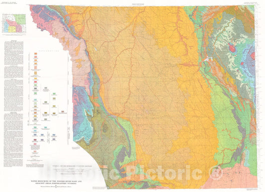Map : Water resources of the Powder River basin and adjacent areas, northeastern Wyoming, 1973 Cartography Wall Art :