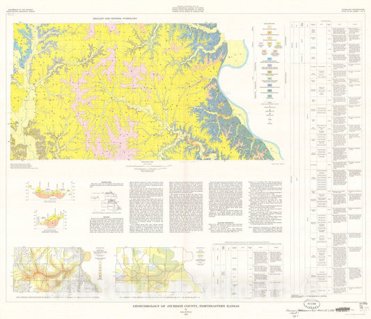 Map : Geohydrology of Atchison County, northeastern Kansas, 1973 Cartography Wall Art :