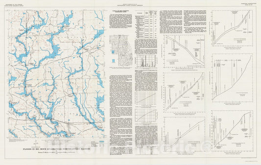 Map : Floods in Big Rock quadrangle, northeastern Illinois, 1973 Cartography Wall Art :
