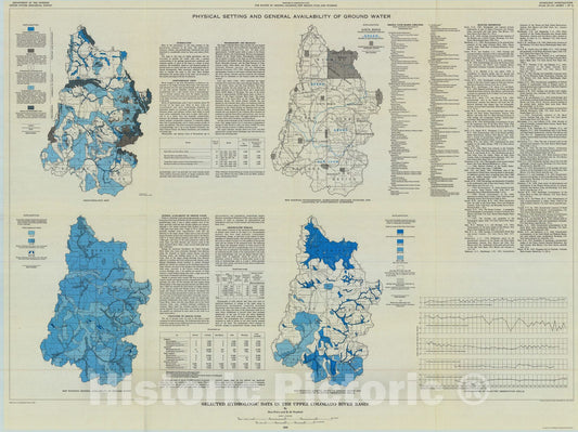 Map : Selected hydrologic data in the upper Colorado River basin, 1973 Cartography Wall Art :