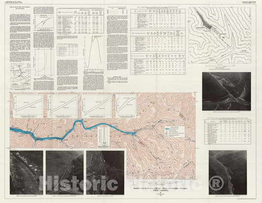 Map : Flood on Buffalo Creek from Saunders to Man, West Virginia, 1974 Cartography Wall Art :