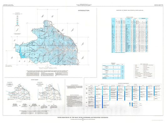 Map : Water resources of the Root River watershed, southeastern Minnesota, 1975 Cartography Wall Art :