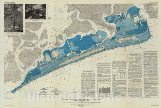 Map : Tidal floods, Atlantic City and vicinity, New Jersey, 1962 Cartography Wall Art :