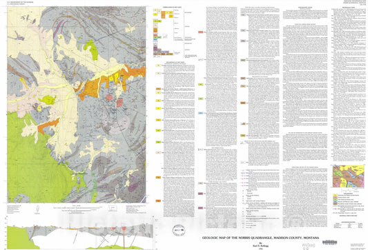 Map : Geologic map of the Norris quadrangle, Madison County, Montana, 1994 Cartography Wall Art :
