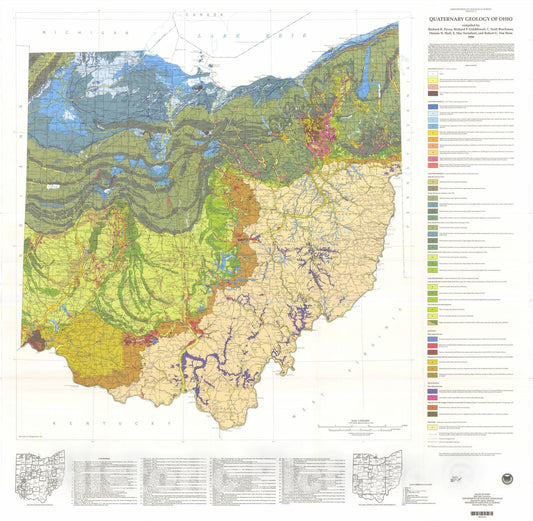 Map : Quaternary geology of Ohio, 1999 Cartography Wall Art :