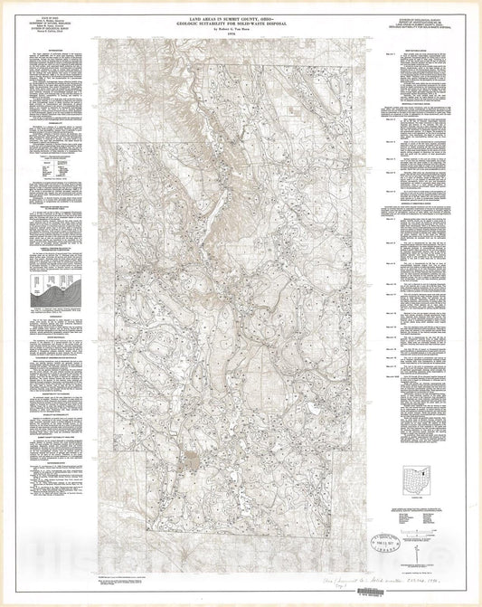 Map : Land areas in Summit County, Ohio-geologic suitability for solid-waste disposal, 1976 Cartography Wall Art :