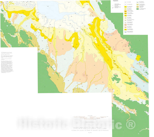 Map : Quaternary geology of Santa Clara Valley, Santa Clara, Alameda, and San Mateo Counties, California: a digital database, 1994 Cartography Wall Art :