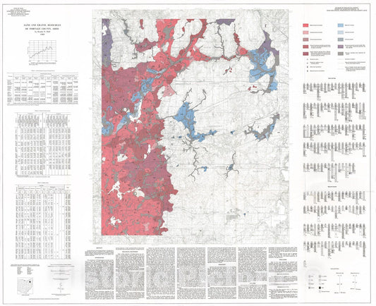 Map : Sand and gravel resources of Portage County, Ohio, 1980 Cartography Wall Art :