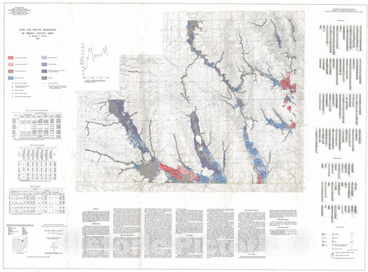 Map : Sand and gravel resources of Medina County, Ohio, 1981 Cartography Wall Art :