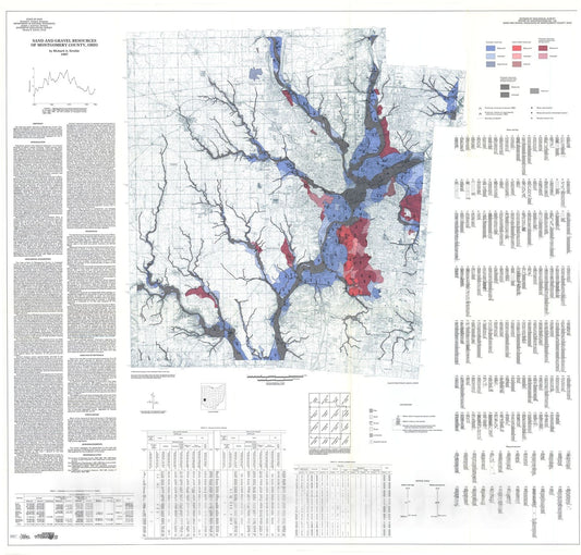 Map : Sand and gravel resources of Montgomery County, Ohio, 1987 Cartography Wall Art :