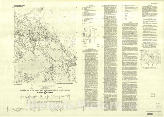 Map : Geologic map of the Planet two NW quadrangle, Mohave County, Arizona, 1989 Cartography Wall Art :