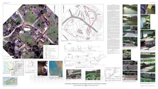 Map : Scenic drive landslide of January-March 1998, La Honda, San Mateo County, California, 1998 Cartography Wall Art :