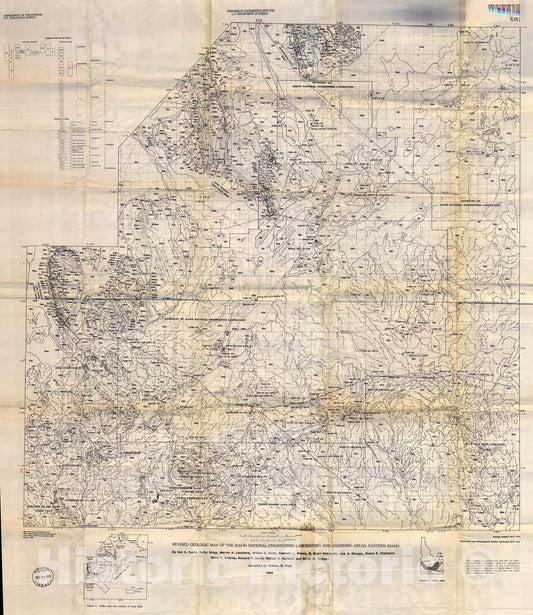 Map : Revised geologic map of the Idaho National Engineering Laboratory and adjoining areas, eastern Idaho, 1990 Cartography Wall Art :