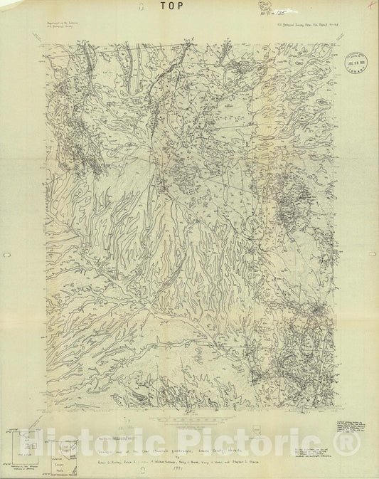 Map : Geologic map of the Chief Mountain quadrangle, Lincoln County, Nevada, 1991 Cartography Wall Art :