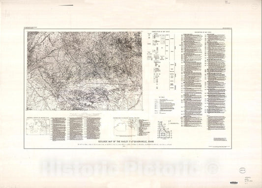 Map : Geologic map of the Hailey one x two degree quadrangle, Idaho, one99one Cartography Wall Art :