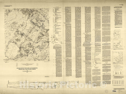 Map : Geologic map of the Planet two SE quadrangle, Mohave and La Paz Counties, Arizona, 1991 Cartography Wall Art :