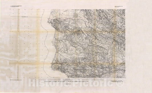 Map : Preliminary geologic map of Santa Maria 30' by 60' quadrangle, California, 1992 Cartography Wall Art :