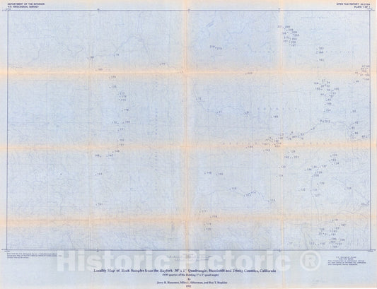 Map : Analytical results and sample locality map of rock samples from the Hayfork 30' X 1[degree] quadrangle (northwest quarter of the R, 1992 Cartography Wall Art :