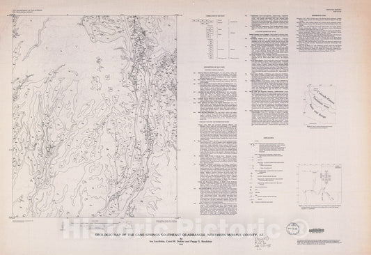 Map : Geologic map of the Cane Springs Southeast quadrangle, Mohave County, Arizona, 1995 Cartography Wall Art :