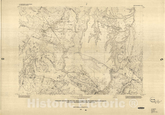Map : Geologic map of the Willow Creek Reservoir and Norris NE quadrangles, Gallatin and Madison Counties, Montana, 1996 Cartography Wall Art :