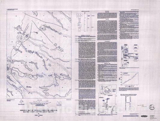 Map : Geologic map of the Page Springs quadrangle, Harney County, southeastern Oregon, 1996 Cartography Wall Art :