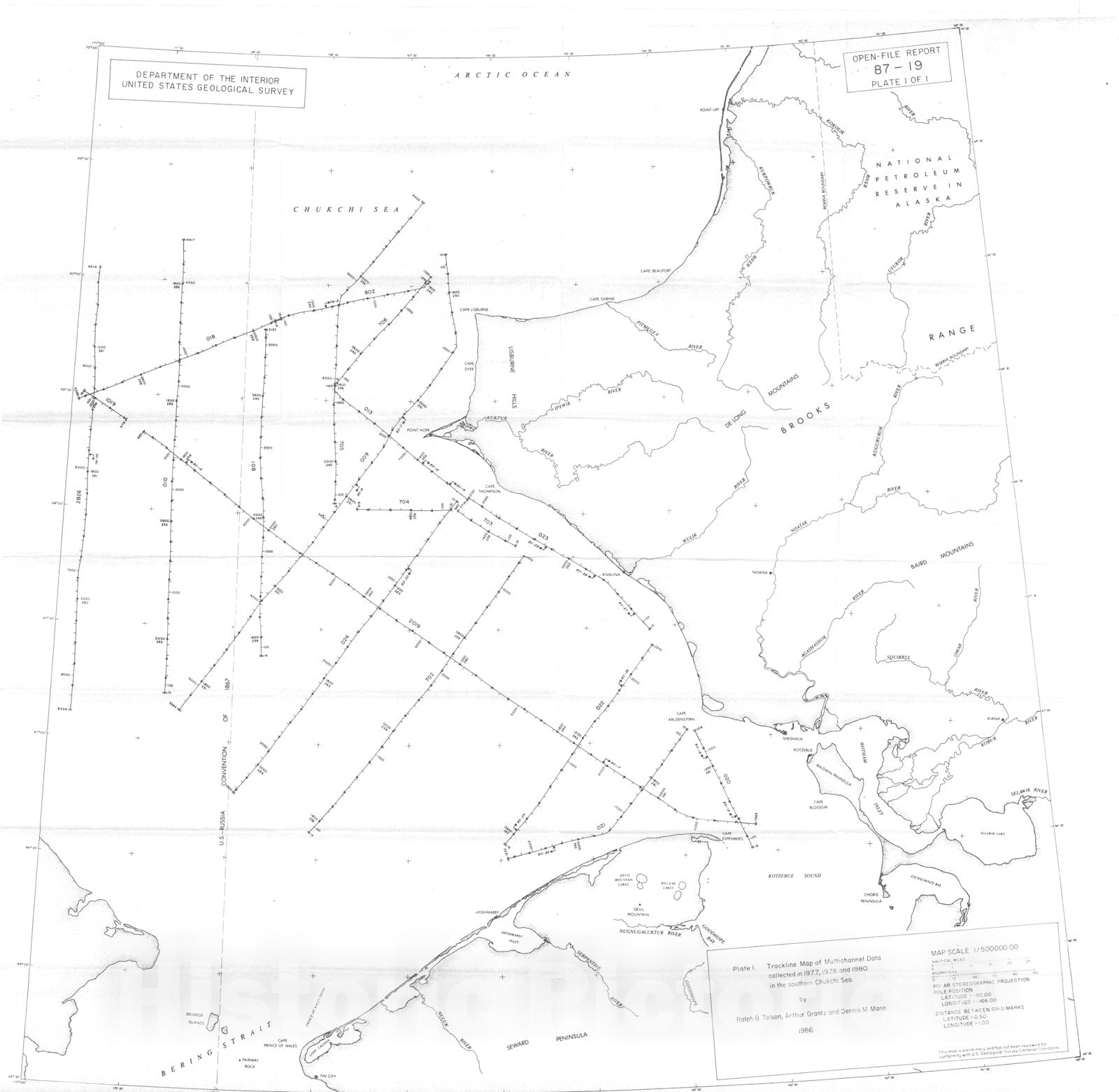 Map : Multichannel seismic-reflection data from the southern Chukchi Sea, 1987 Cartography Wall Art :