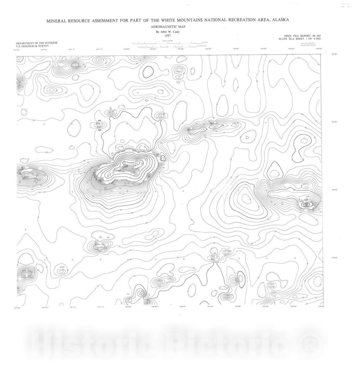 Map : Geology and mineral resources of the White Mountains National Recreation Area, east-central Alaska, 1988 Cartography Wall Art :