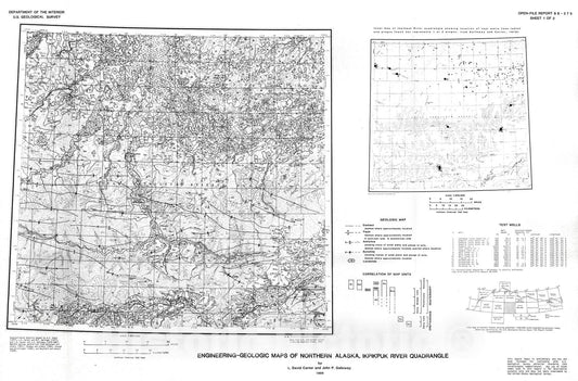Map : Engineering-geologic maps of northern Alaska, Ikpikpuk River quadrangle, Alaska, 1988 Cartography Wall Art :