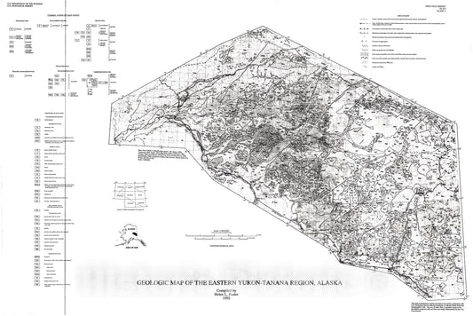 Map : Geologic map of the eastern Yukon-Tenana region, Alaska, 1992 Cartography Wall Art :
