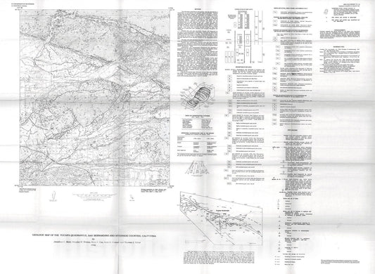 Map : Geologic setting of the Yucaipa quadrangle, San Bernardino and Riverside Counties, California, 1992 Cartography Wall Art :