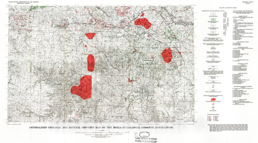 Map : Regional structure of the southeast Missouri and Illinois - Kentucky mineral districts, 1965 Cartography Wall Art :
