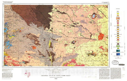 Map : Geologic atlas of Texas, Hobbs sheet, 1976 Cartography Wall Art :