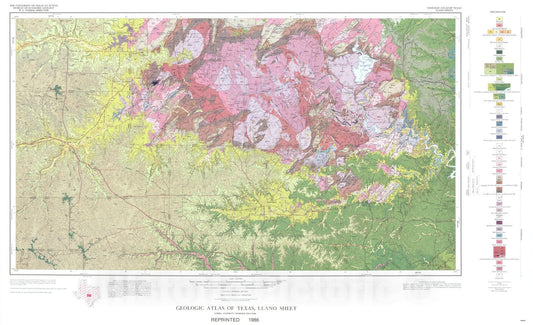 Map : Geologic atlas of Texas, Llano sheet, 1981 Cartography Wall Art :
