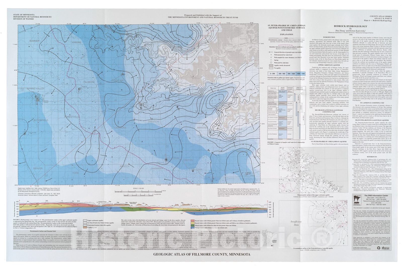 Map : Geologic atlas, Fillmore County, Minnesota (Part B), 1995 Cartography Wall Art :